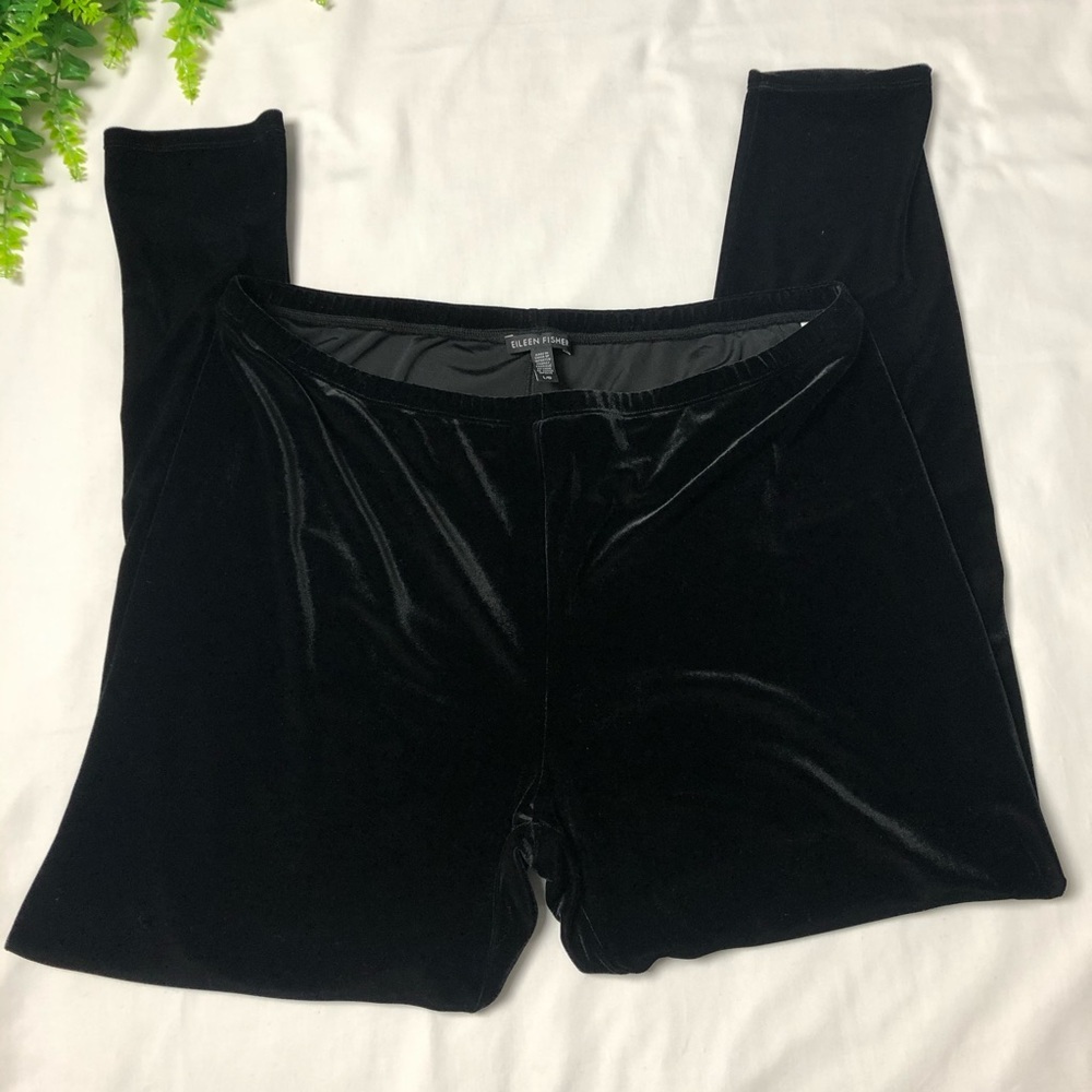 Eileen fisher velvet stretch black leggings large